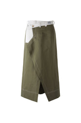 Linen Pants Detail Overlap Skirt - Recode Global